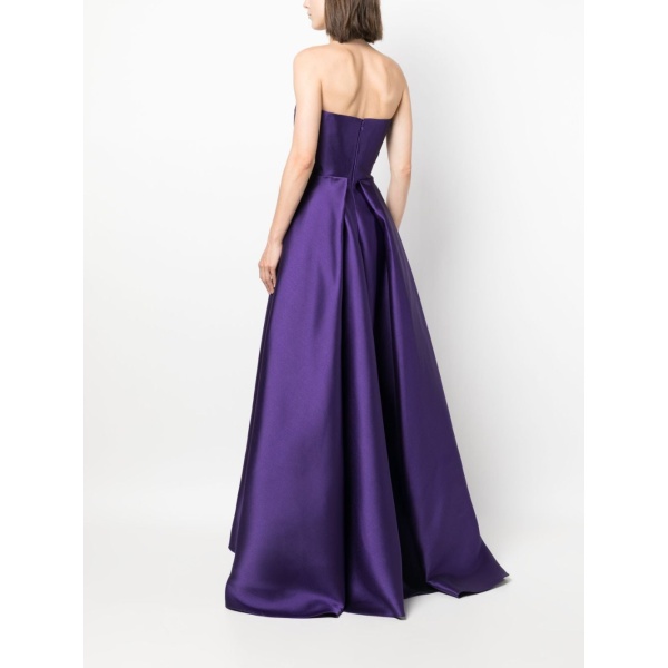 Solace London Purple The Tiffany strapless faille maxi dress