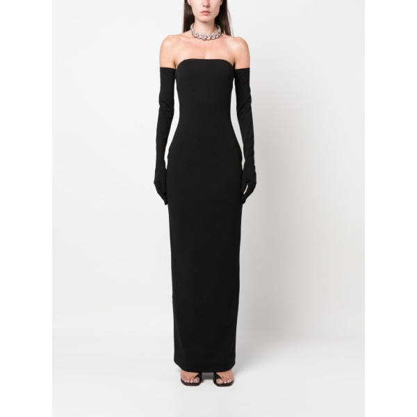 Solace London Black The Tullia strapless gown