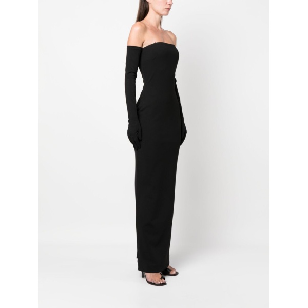 Solace London Black The Tullia strapless gown