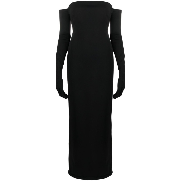 Solace London Black The Tullia strapless gown