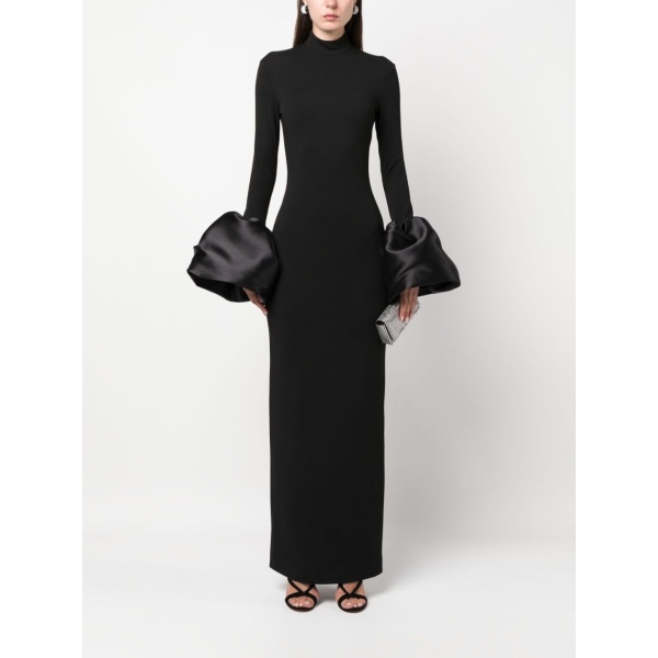 Solace London Black The Viviana long dress