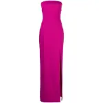 Solace London Pink The Zora strapless crêpe maxi dress