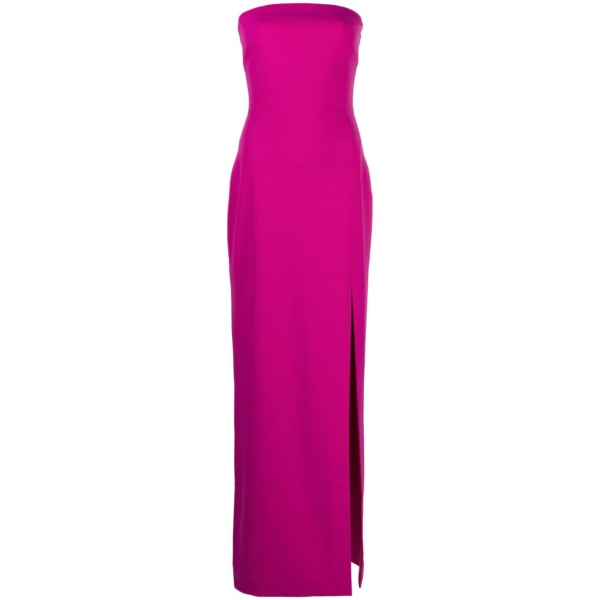 Solace London Pink The Zora strapless crêpe maxi dress