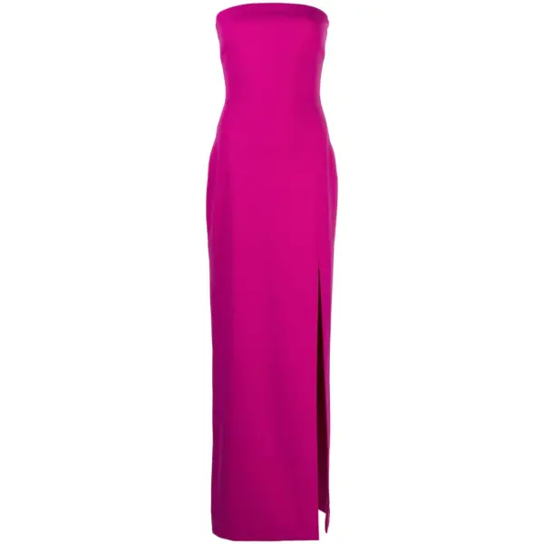 Solace London Pink The Zora strapless crêpe maxi dress