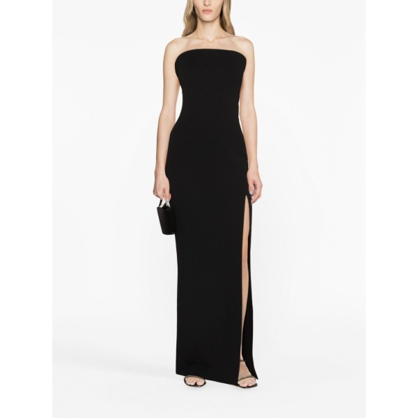 Solace London Black Zora strapless maxi dress