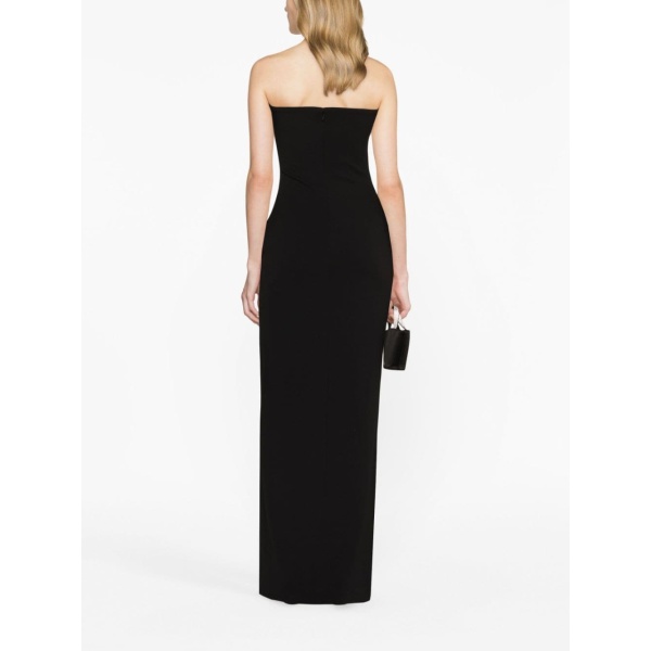 Solace London Black Zora strapless maxi dress