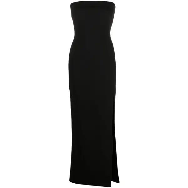 Solace London Black Zora strapless maxi dress