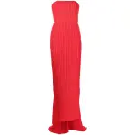 Solace London Red pleated strapless dress