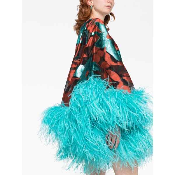 Taller Marmo Blue feather dress