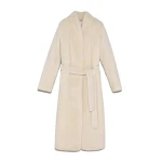 Yves Salomon Belted Coat In Sheared And Long Haired Mink Fur 427123 nobg