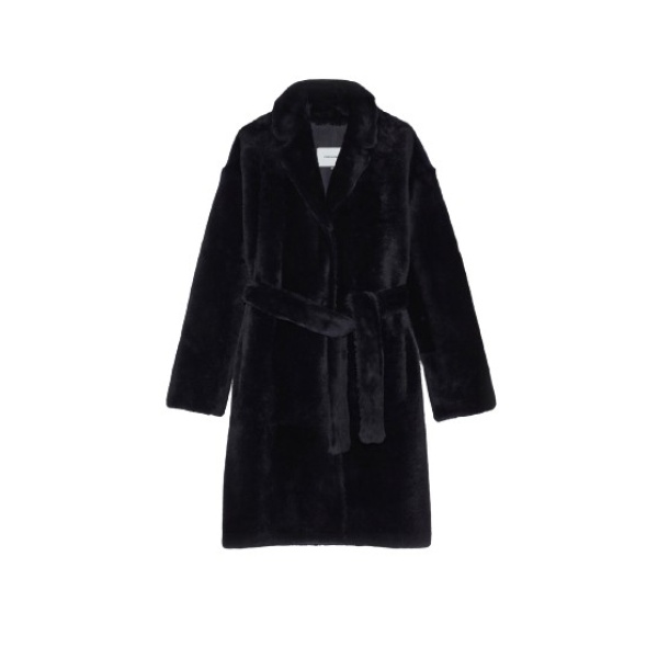 Yves Salomon Belted Shearling Coat 699382 nobg