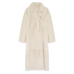 Yves Salomon Long Double Breasted Shearling Coat 566521 nobg