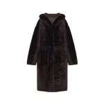 Yves Salomon Long Hooded Shearling Coat85640 nobg