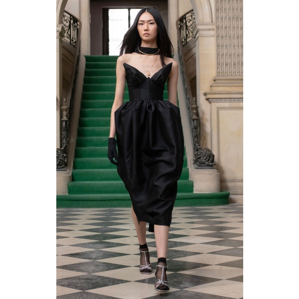 zimmermann Matchmaker Wool-Silk Bustier Midi Dress