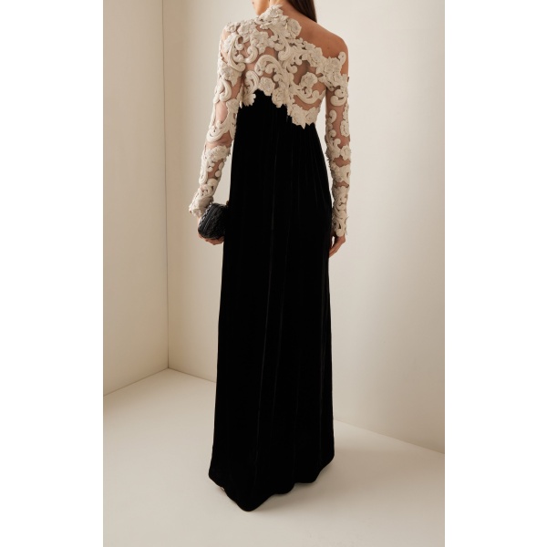 zimmermann Sensory Lace and Velvet Gown