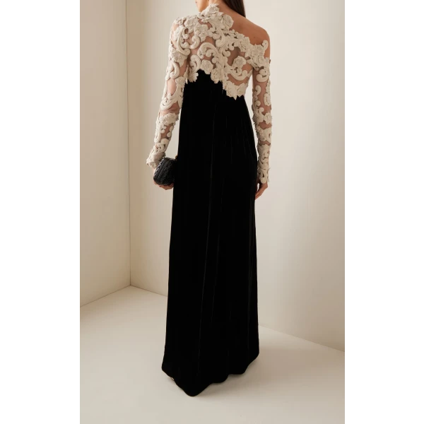 zimmermann Sensory Lace and Velvet Gown