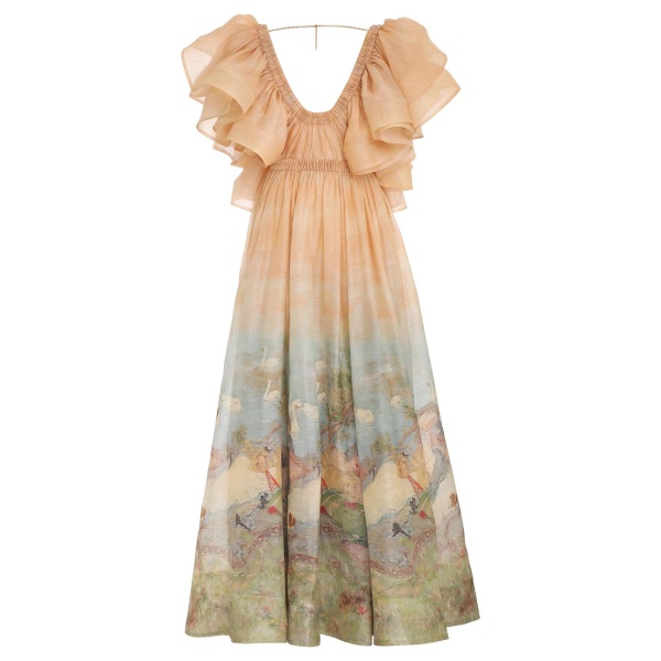 Zimmermann Lyrical Frill Neck Gown