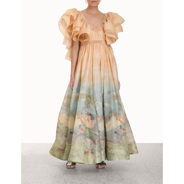 Zimmermann Lyrical Frill Neck Gown