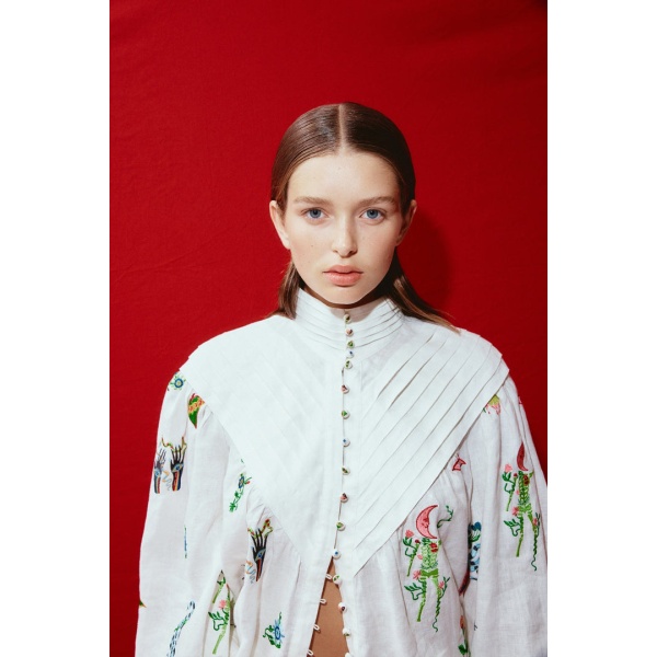 Alemais Atticus Embroidered Shirt