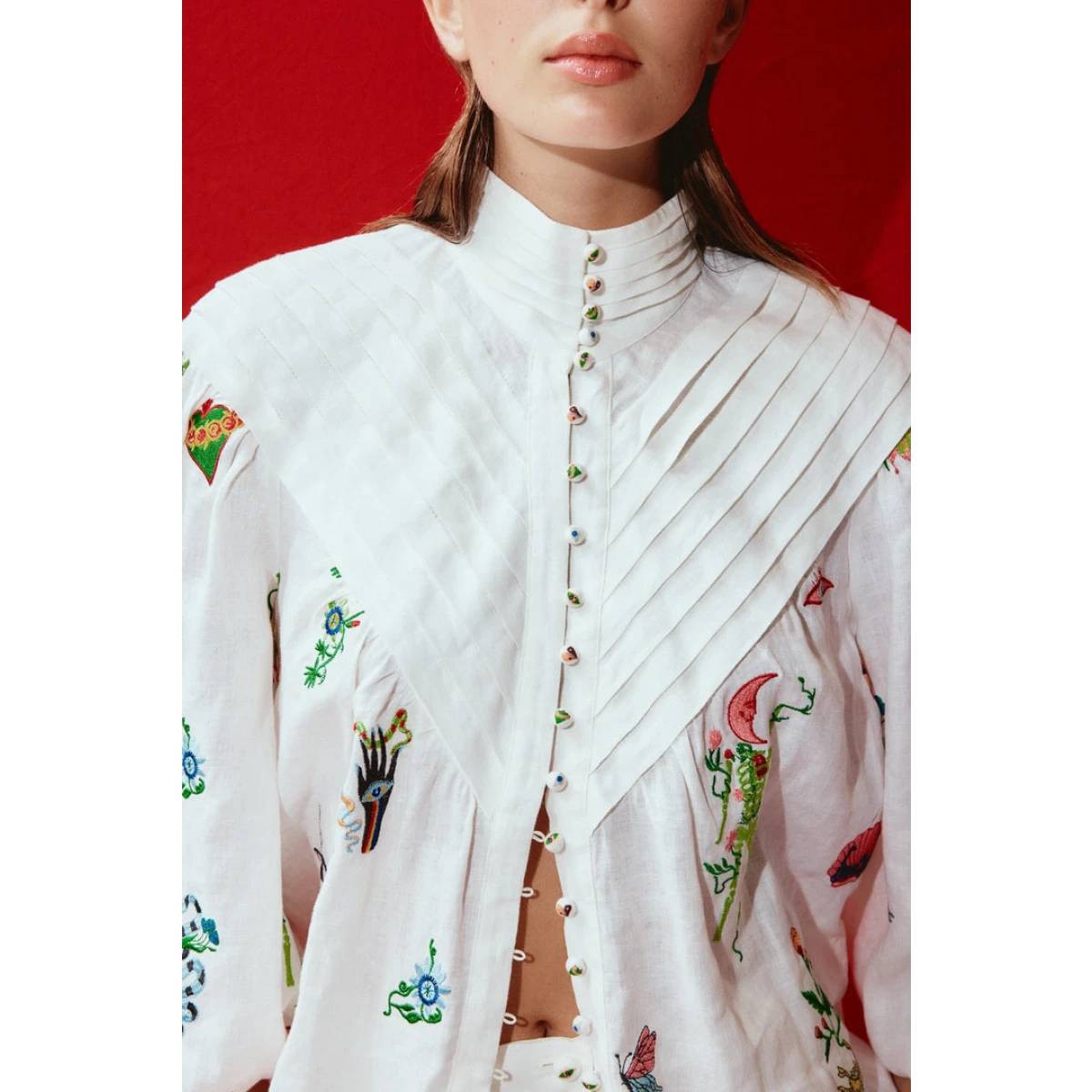 Alemais Atticus Embroidered Shirt