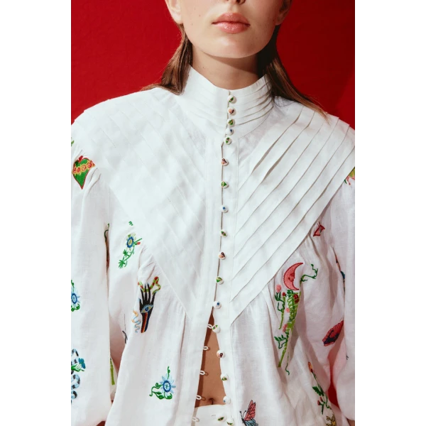 Alemais Atticus Embroidered Shirt