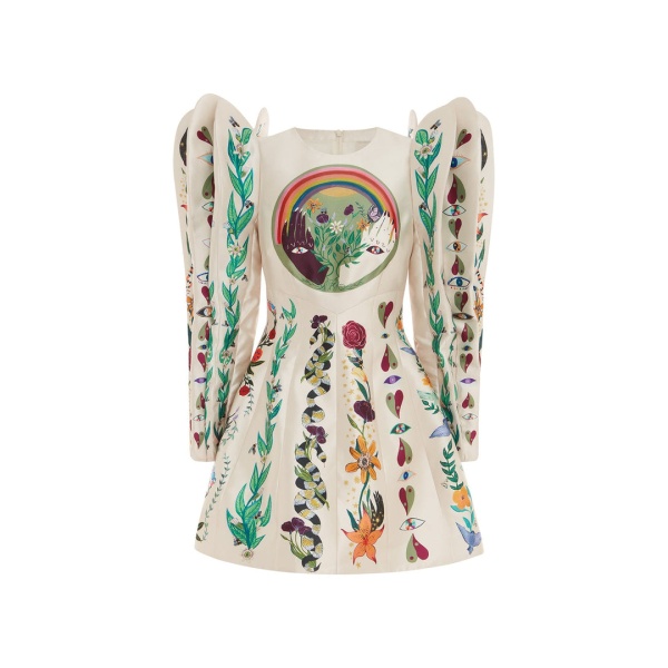 Alemais Cosmic Petal Sleeve Mini Dress