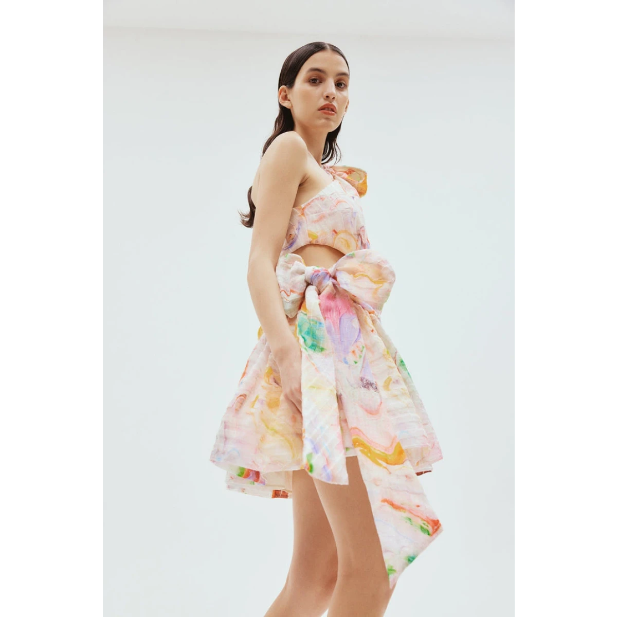 Alemais Daisy One Shoulder Mini Dress