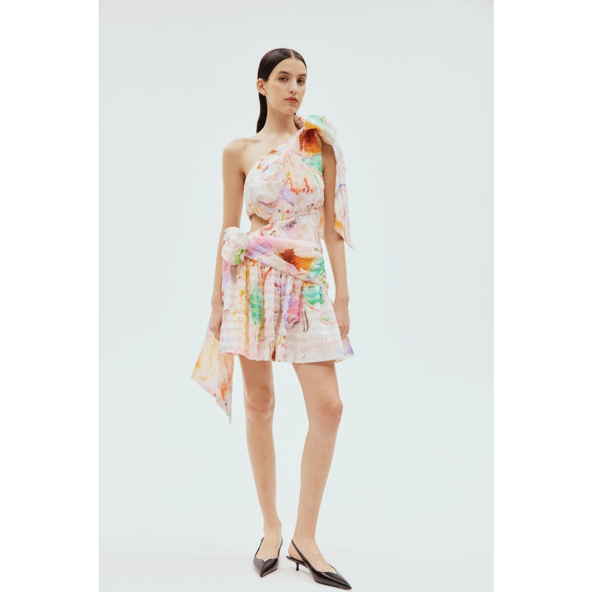 Alemais Daisy One Shoulder Mini Dress