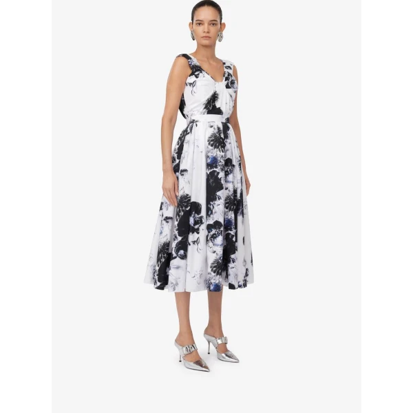 alexander mcqueen blue dress