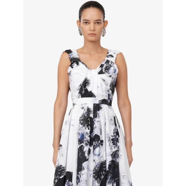 alexander mcqueen blue dress