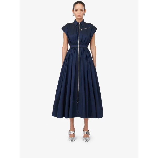 alexander mcqueen blue shirt dress
