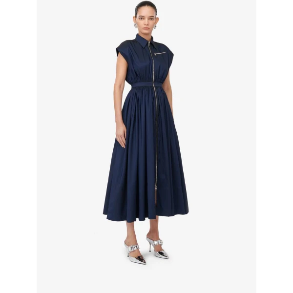 alexander mcqueen blue shirt dress