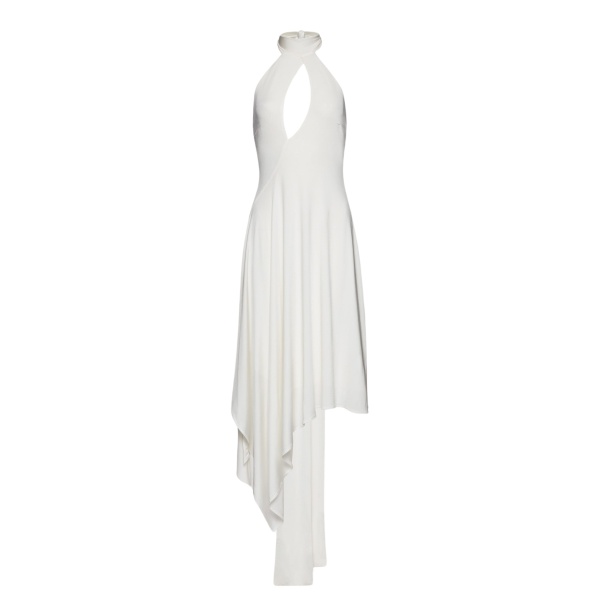 Magda Butrym Asymmetric jersey midi dress in cream scaled60995 nobg