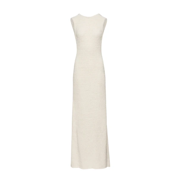 Magda Butrym Backless boucle knit maxi dress in cream scaled42219 nobg