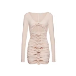 Magda Butrym Bandage flower dress in beige scaled46870 nobg