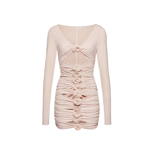 Magda Butrym Bandage flower dress in beige scaled46870 nobg