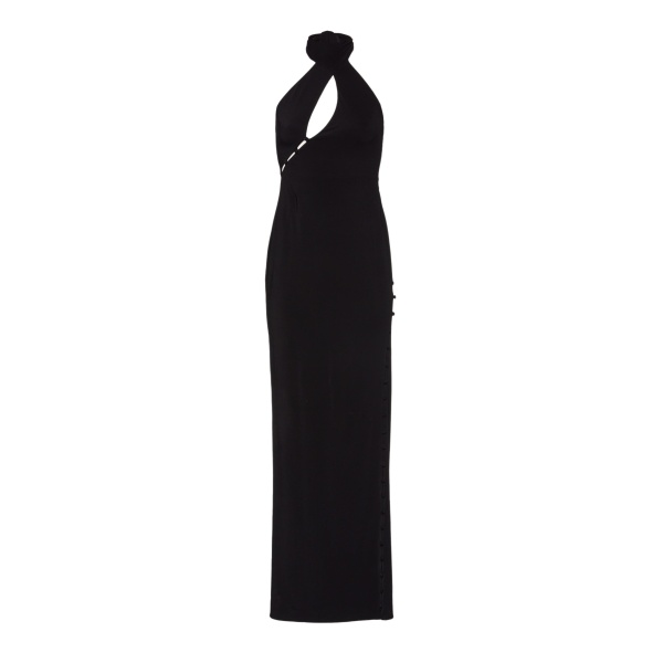 Magda Butrym Button detail jersey maxi dress in black scaled12375 nobg