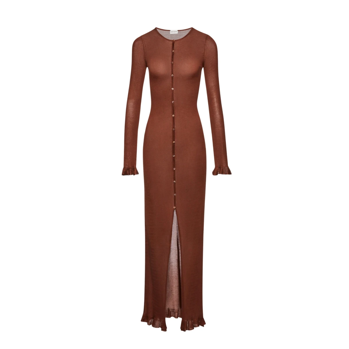 Magda Butrym Button down knitwear dress in brown scaled36566 nobg