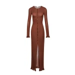 Magda Butrym Button down knitwear dress in brown scaled36566 nobg