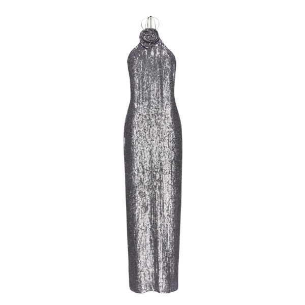 Magda Butrym Choker sequin maxi dress in silver scaled57157 nobg