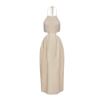 Magda Butrym Crochet and silk maxi dress in cream scaled85449 nobg