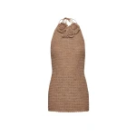 Magda Butrym Crochet flower halter dress in beige scaled12116 nobg