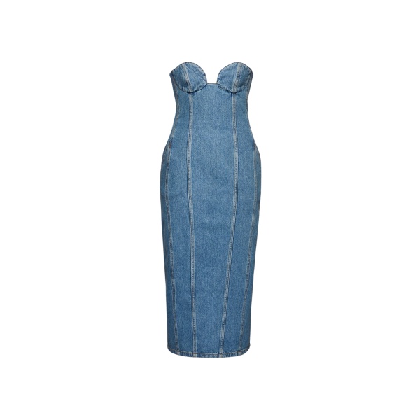 Magda Butrym Denim bustier midi dress in blue scaled85748 nobg