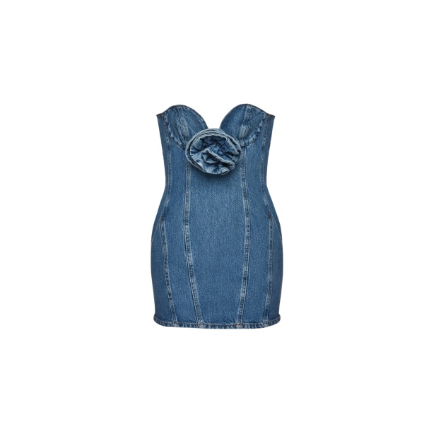 Magda Butrym Denim bustier mini dress in blue scaled15503 nobg