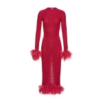 Magda Butrym Feather crochet midi dress in fuchsia scaled75745 nobg