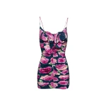 Magda Butrym Flower decollete mini tank dress in navy floral print scaled28733 nobg