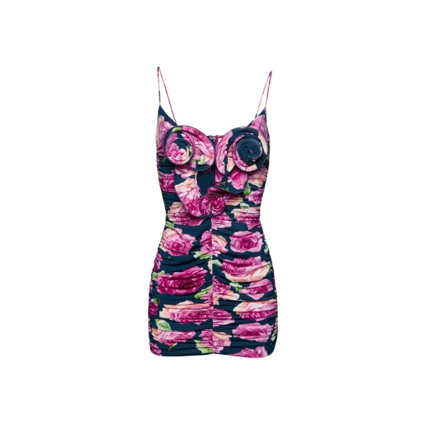 Magda Butrym Flower decollete mini tank dress in navy floral print scaled28733 nobg