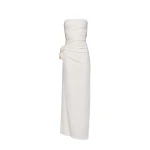 Magda Butrym Gathered strapless maxi dress in cream scaled34100 nobg