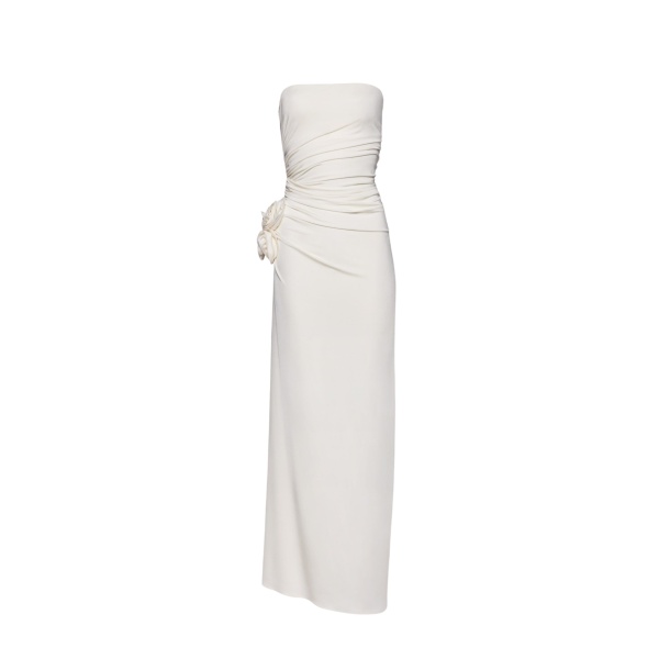 Magda Butrym Gathered strapless maxi dress in cream scaled34100 nobg