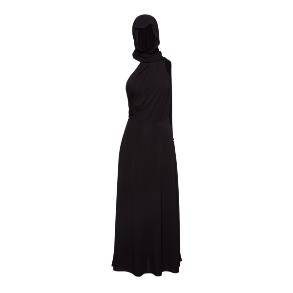 Magda Butrym Hooded jersey midi dress in black scaled59604 nobg